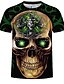 cheap Tank Tops-Men&#039;s T shirt Graphic 3D Skull Print Tops Round Neck Black