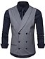 cheap Men&#039;s Christmas Outerwear-Men&#039;s Vest V Neck Polyester Black / Gray / Khaki / Slim