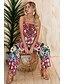 economico Jumpsuits &amp; Rompers-Per donna Rosso Tuta Fantasia floreale Collage Con stampe