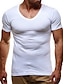 billige Men&#039;s Socks-Herre Ensfarvet T-shirt - Bomuld V-hals Vin / Hvid / Sort / Blå / Lysegrå / Mørkegrå