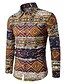 cheap Men&#039;s Shirts-Men&#039;s Shirt Floral Plaid Paisley Tribal Collar Spread Collar Going out Long Sleeve Tops Vintage Boho Black Pink Navy Blue / Fall / Spring