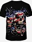 abordables Tank Tops-T-shirt Homme du quotidien Taille EU / US 3D Crânes Manches Courtes Imprimer Spandex Rayonne Standard Col Rond