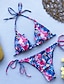 preiswerte Bikini-Damen Badeanzug Bikinis EU- / US-Größe Bademode Blumen Hellblau Gelb Marineblau Dreieck Badeanzüge Grundlegend