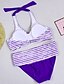 cheap Bikini-Women&#039;s Swimwear Bikini Asian Size Swimsuit Backless High Waist Print Color Block Rainbow Light Blue Black Purple Orange Triangle Bathing Suits Sporty Basic