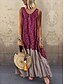 cheap Maxi Dresses-Women&#039;s Swing Dress Maxi long Dress Blue Red Brown Sleeveless Floral Print Summer V Neck Hot S M L XL XXL 3XL 4XL 5XL / Plus Size / Plus Size