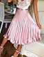 abordables Skirts-Mujer Faldas Un Color Plisado Rosa Plata