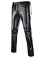 cheap Men&#039;s Bottoms-Men&#039;s Basic Streetwear Chinos Full Length Pants Micro-elastic Party Going out PU Solid Colored Mid Waist Black Silver Gold M L XL XXL 3XL / Club / Punk &amp; Gothic / Weekend