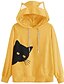 cheap Winter Coats-Women&#039;s Hoodie Character Casual Wine Black Yellow Green Gray S M L XL XXL
