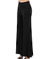 abordables Pantalones Mujer-Mujer Perneras anchas Poliéster / Algodón Color sólido Negro Blanco Básico Media cintura Fiesta