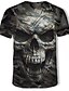 cheap Tank Tops-Men&#039;s Unisex Tee T shirt Shirt Graphic 3D Skull Round Neck Plus Size Street Causal Short Sleeve Print Tops Basic Designer Big and Tall Army Green / Camo / Camouflage