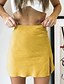 abordables Bottoms-Mujer Básico Mini Corte Bodycon Faldas - Separado, Un Color Amarillo Verde Claro Verde Ejército M L XL