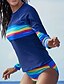 cheap Beach Dresses-Delamon Women&#039;s Rashguard Swimsuit Nylon Elastane Swimwear Quick Dry Long Sleeve 2 Piece - Swimming Surfing Painting Autumn / Fall Spring Summer / Stretchy
