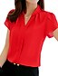 abordables Tops &amp; Blouses-Femme Couleur Pleine Chemise Usage quotidien Col de Chemise Blanche / Rouge