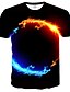 baratos T-Shirts-Homens Camiseta Gráfico 3D Decote Redondo Tamanho Grande Imprimir Blusas Preto