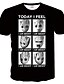 abordables Tank Tops-Homme T-shirt Chemise Bande dessinée Graphique Grandes Tailles Imprimé Mince Hauts Col Rond Noir