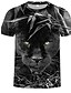 cheap Tank Tops-Men&#039;s T shirt Shirt Graphic 3D Animal Round Neck Slim Tops Black