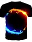 billige T-Shirts-Herre T-shirt Grafisk 3D Rund hals Plusstørrelser Trykt mønster Toppe Sort