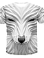 billige Tank Tops-Herre T-Shirts T-shirt Skjorte Grafisk 3D Dyr Rund hals Fest Afslappet 3D-udskrivning Trykt mønster Toppe Designer Afslappet Mode Hvid