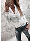 preiswerte Tops &amp; Blouses-Damen Hemd Bluse Buchstabe Muster Schwarz Weiß Khaki Langarm V Ausschnitt Regular Fit Frühling Herbst