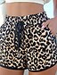 abordables Bottoms-Mujer Sensual Shorts Pantalones - Floral Estampado Leopardo Leopardo Blanco Negro S / M / L