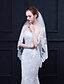 cheap Wedding Accessories-One-tier Stylish / Lace Applique Edge Wedding Veil Fingertip Veils with Appliques 39.37 in (100cm) Lace / Tulle / Oval