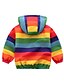 cheap Boys&#039; Jackets &amp; Coats-Boys 3D Color Block Rainbow Trench Coat Active Basic Polyester Kids