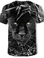 abordables Tank Tops-Hombre Camiseta Camisa Gráfico 3D Animal Escote Redondo Delgado Tops Negro