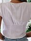 abordables Nuevo en Tops-Mujer Camisa, Escote en Pico Delgado Un Color Blanco M