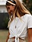 abordables Nouveau dans les hauts-Tee-shirt Femme, Couleur Pleine Mince Blanc M