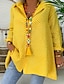 cheap Tops &amp; Blouses-Women&#039;s Blouse Shirt Polka Dot Long Sleeve Shirt Collar Basic Tops Blue Red Yellow