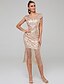 cheap Party Dresses-Sheath / Column Sexy Open Back Cocktail Party Dress Jewel Neck Sleeveless Short / Mini Sequined with Sequin 2020