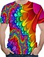 cheap Tank Tops-Rainbow Flowers Mens Graphic Shirt Colorful 3D Casual | Summer Cotton Tee Funny Shirts Abstract Round Neck Print Clothing Apparel
