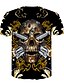 preiswerte Tank Tops-Herren T-Shirt Hemd Grafik 3D Totenkopf Motiv Rundhalsausschnitt Übergröße Bedruckt Schlank Oberteile Schwarz Rote