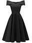 cheap Party Dresses-A-Line Cocktail Dresses Hot Dress Homecoming Cocktail Party Knee Length Short Sleeve Off Shoulder Cotton with Pleats 2024