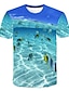 cheap Tank Tops-Men&#039;s T shirt Graphic Scenery Plus Size Tops Blue