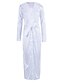 preiswerte Pyjamas-Damen Übergrössen Spitze Lang Bademäntel Sexy Nachtwäsche Solide Weiß / Schwarz / Rote M L XL / Tiefes V