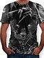 abordables Tank Tops-Hombre Camiseta Camisa Gráfico 3D Animal Escote Redondo Delgado Tops Negro
