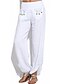 cheap Bottoms-Women&#039;s Boho Split Patchwork Chinos Plus Size Pants Micro-elastic Solid Colored High Waist Loose White Black Khaki Navy Blue S M L XL XXL