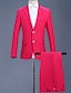 cheap Men&#039;s Christmas Outerwear-Men&#039;s Suits Notch Lapel Polyester Fuchsia / Slim