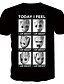 abordables Tank Tops-Homme T-shirt Chemise Bande dessinée Graphique Grandes Tailles Imprimé Mince Hauts Col Rond Noir