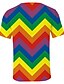 cheap Tank Tops-Men&#039;s T shirt Shirt Graphic Simulation Print Short Sleeve Casual Tops Round Neck Black Rainbow / Summer
