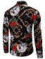 cheap Men&#039;s-Men&#039;s Shirt Floral Shirt Collar Print Tops Black