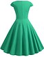 billige Elegant kjole-Dame Swingkjole Knelang kjole Ermeløs Ensfarget Rynket Sommer 1950-tallet Varmt Vintage Svart Blå Gul Rosa Vin Grønn S M L XL XXL