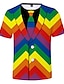 cheap Tank Tops-Men&#039;s T shirt Shirt Graphic Simulation Print Short Sleeve Casual Tops Round Neck Black Rainbow / Summer