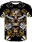 cheap Tank Tops-Men&#039;s T shirt Shirt Graphic 3D Skull Round Neck Plus Size Print Slim Tops Black Red