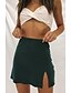 abordables Bottoms-Mujer Básico Mini Corte Bodycon Faldas - Separado, Un Color Amarillo Verde Claro Verde Ejército M L XL
