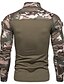 abordables Tank Tops-T-shirt Homme Graphique camouflage Col Mao Manches Longues Standard du quotidien Décontracté / Quotidien Militaire Polyester