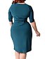 cheap Best Selling Dresses-Women&#039;s Plus Size Wrap Dress Cotton Knee Length Dress - Half Sleeve V Neck Cotton Black Blue Red Green L XL XXL XXXL XXXXL XXXXXL