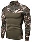 abordables Tank Tops-T-shirt Homme Graphique camouflage Col Mao Manches Longues Standard du quotidien Décontracté / Quotidien Militaire Polyester