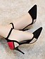 cheap Pumps &amp; Heels-Women&#039;s Heels Party Heels Sexy Shoes Stilettos Daily Office &amp; Career Color Block Buckle Stiletto Heel Pointed Toe Minimalism Sweet Suede Ankle Strap Black Red Beige